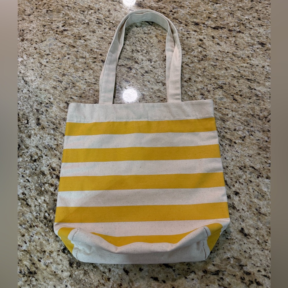 FreeSet Yellow Stripe Thick Canvas Tote Bag